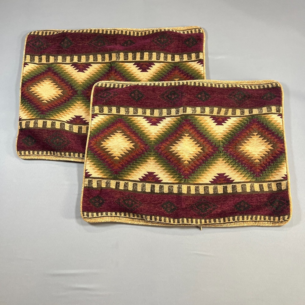 Set Of 2 Croscill Home Pillowcase 26" X 20" Multicolor Southwest Western Print